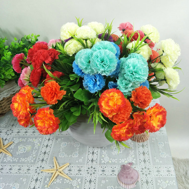 Factory Supply Artificial Flower Carnation No. 3 Handmade Flowers Production Simulation Small Bouquet Artificial Dried Flowers