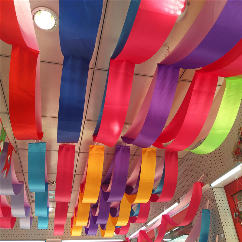 2022新款吊顶波浪旗装饰彩带开业商场吊旗挂旗场景布置吊顶波浪旗