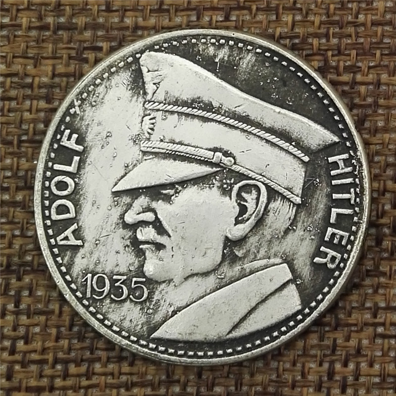 德国1935做旧白铜银币外国银元收藏 钱币可吹响直径36mm工艺品