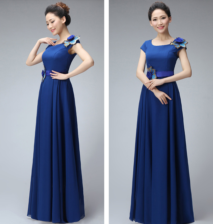 合唱服长裙大摆裙大合唱团演出服装女成人现代表演连衣裙长款礼服