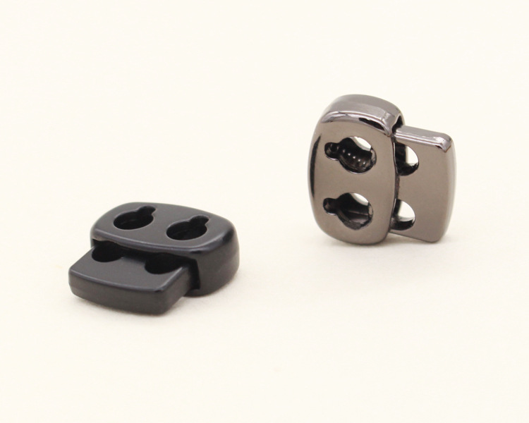 厂家批发 双孔弹簧扣金属卡扣止绳扣服装辅料松紧扣吊钟diy配件