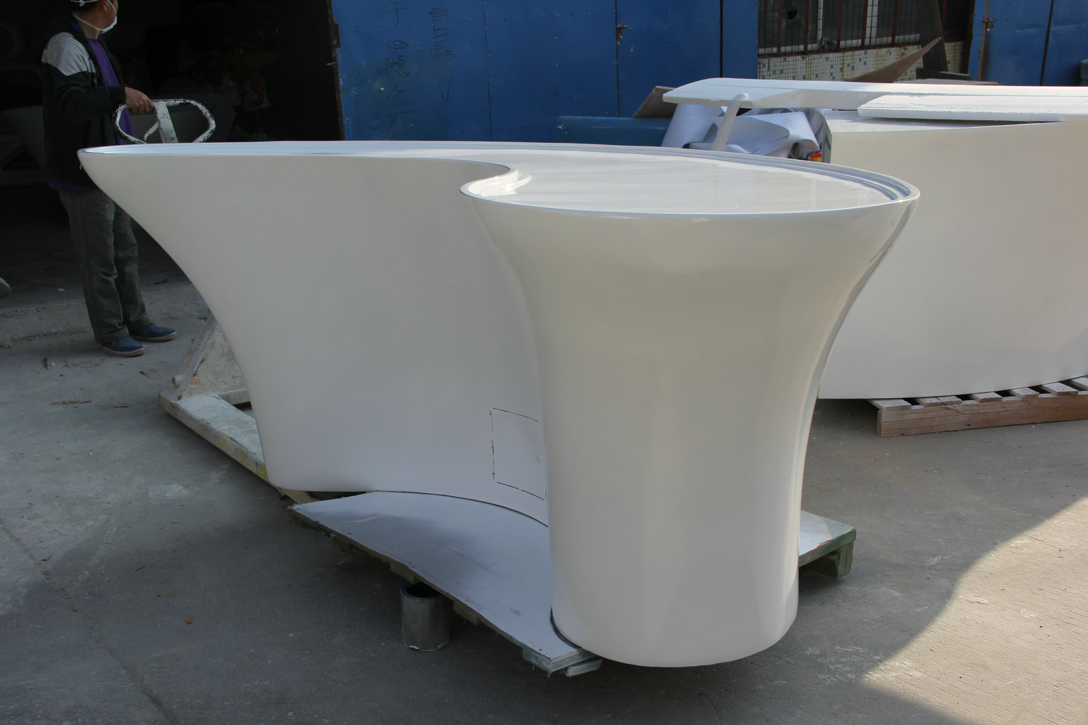 商场玻璃钢前台时尚异形烤漆前台不规则接待台吧台收银台迎宾台