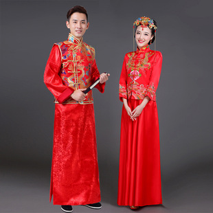 17新款影楼主题服装婚纱摄影古装拍照秀禾礼服情侣写真龙凤配