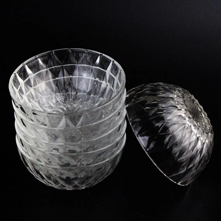 透明水晶钻石玻璃碗六件套 水果碗批发 促销进店扫码促销 礼品