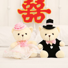 厂家批发一对情侣泰迪婚纱熊毛绒玩具公仔压床娃娃婚庆结婚礼物