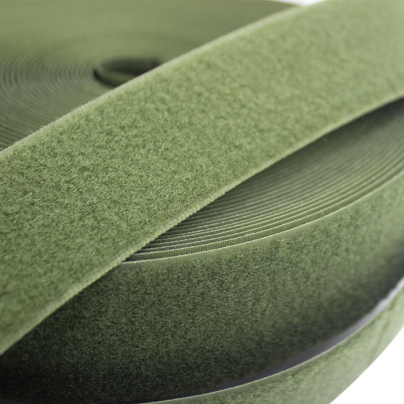 现货供应 多规格 超强黏力 全尼龙 军绿 粘扣带 魔术贴 军装辅料