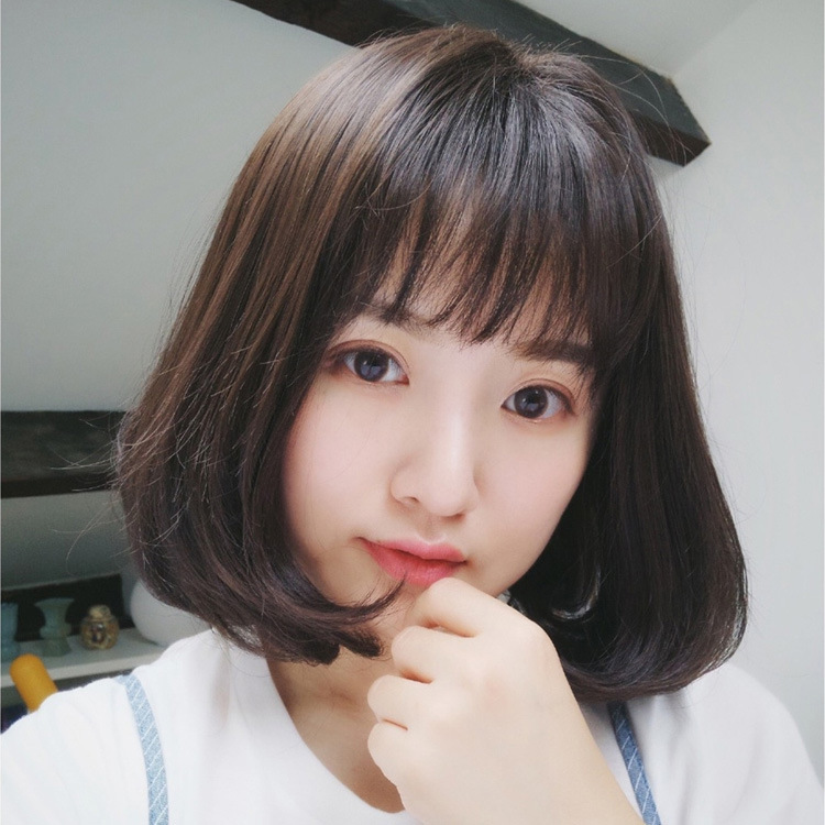 网红假发女生短发空气薄刘海刘海韩版仿真bobo头套梨花头内扣卷发