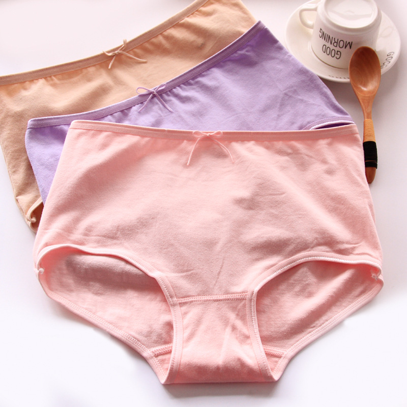 女士内裤高腰大码收腹女生内裤平角裤纯棉裆棉质面料女裤头975