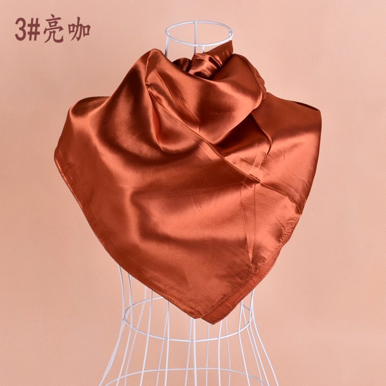 New Solid Color Monochrome Women's 90 Artificial Silk Large Kerchief Silk Scarf Wholesale Solid Color Scarf Headscarf
