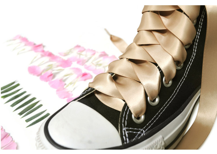 双面光滑2cm宽绸缎宽丝绸鞋带14色皮鞋单鞋小白扁宽鞋带140cm