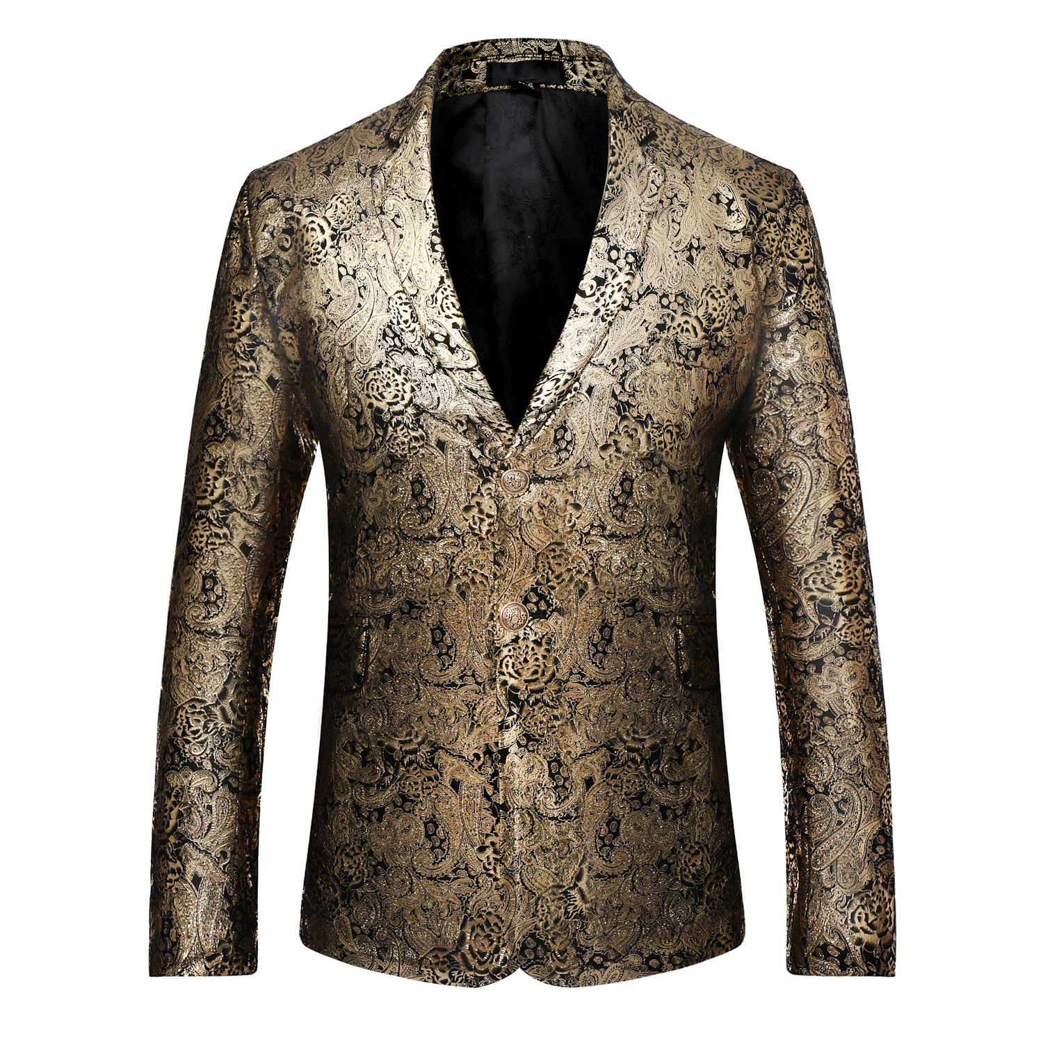 男士西服伴郎西装大码西装外套欧美风金丝花纹西服潮男上衣