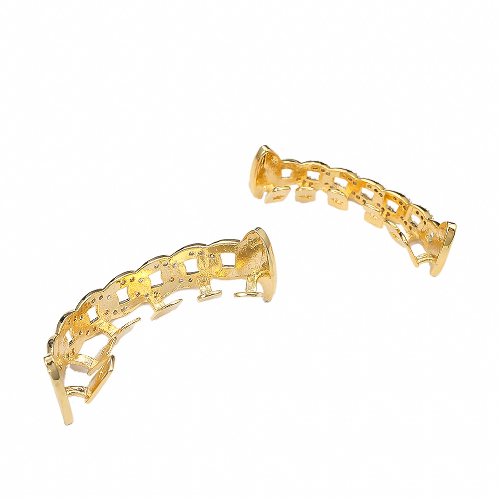 新款热卖hiphop嘻哈金牙套装 非主流速卖通 嘻哈饰品 镂空微镶金