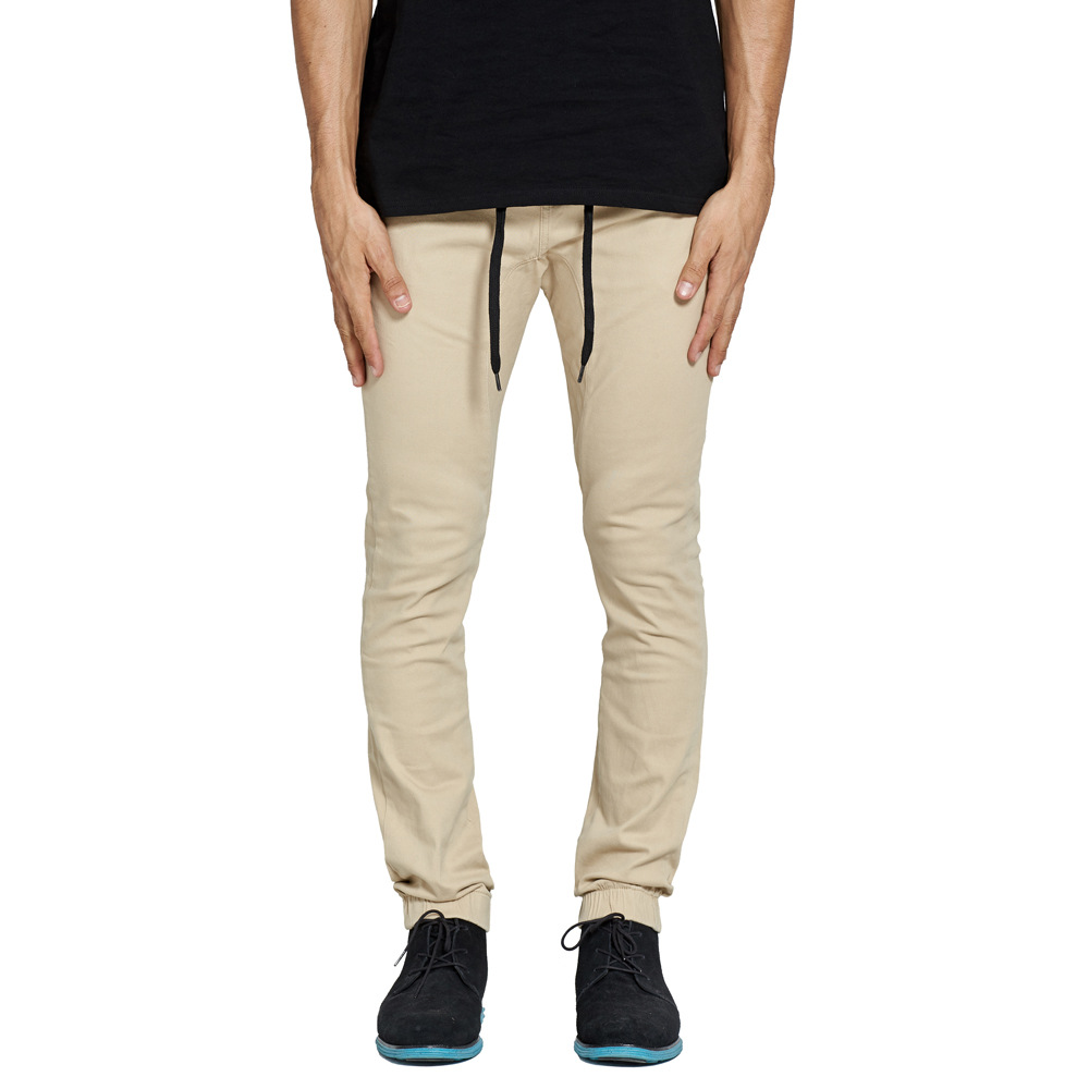 欧美时尚jogger pant束脚慢跑裤弹力休闲男哈伦裤