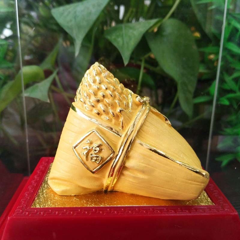 福粽传情绒沙金摆件银行保险商务送客户礼品端午节礼物金粽子大号