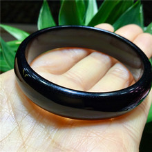 东海水晶天然黑曜石手镯【内径：52.5mm】