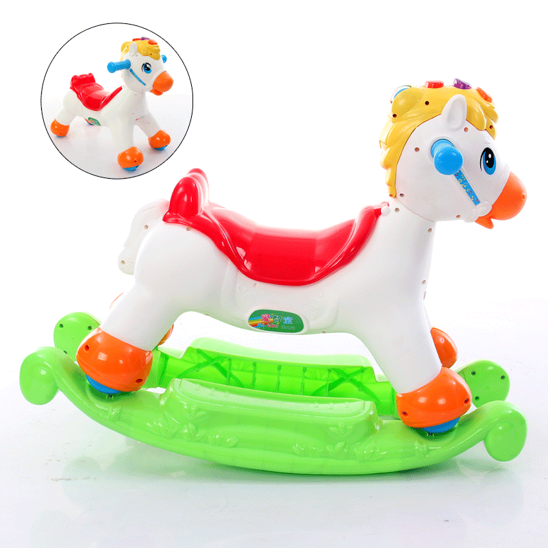儿童摇摇马小宝宝婴儿滑行摇晃两用玩具车摇椅带音乐塑料
