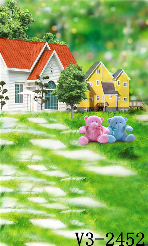 新款3d仿实景背景儿童摄影背景布 主题百天影楼宝宝拍照背景纸