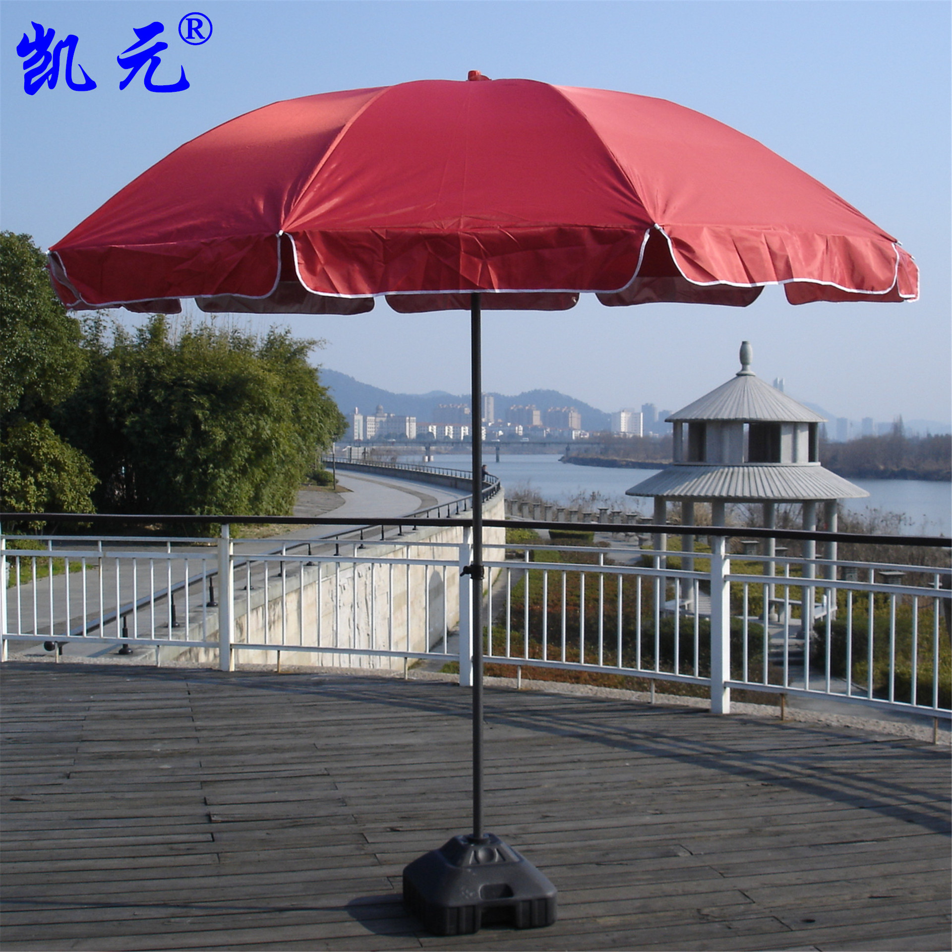 凯元大号3米沙滩广告太阳伞庭院户外遮阳伞钓鱼伞摆摊帐篷伞底座