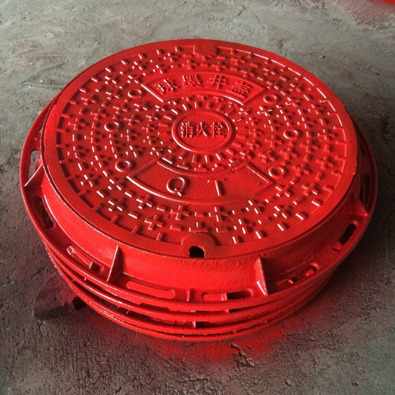 厂家供应红色球墨铸铁井盖污水电力通信下水道雨水井盖可咨询