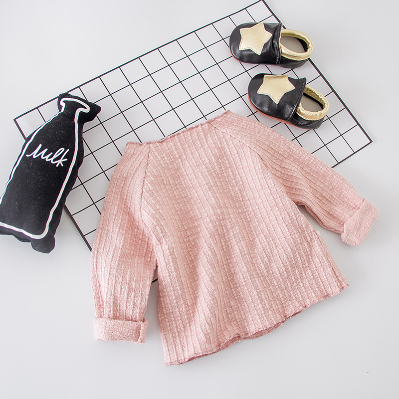 芭娜娜家韩版童装春季上新婴幼童纯色开衫女童印花彩虹外套