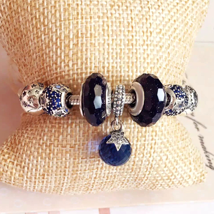 潘家首饰品s925纯银手串丹麦神秘星空手链diy成品链 创意高端礼物