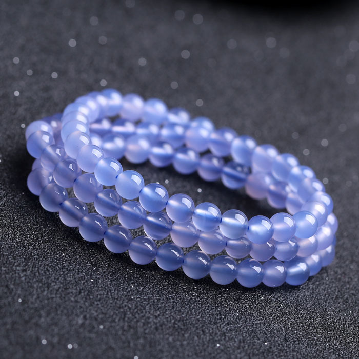 蓝玉髓手链_天然蓝玉髓三圈手链女款闺蜜款礼物 直径6毫米 - 阿里巴巴