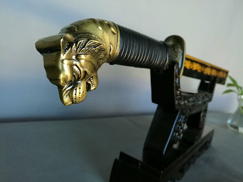 龙泉市刀剑 镇宅刀剑 印花金龙 虎头锦衣卫刀影视未开刃