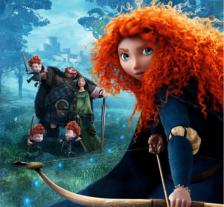 义乌假发批发勇敢传说cosplay假发 梅琳达棕色动漫假发 女长卷发