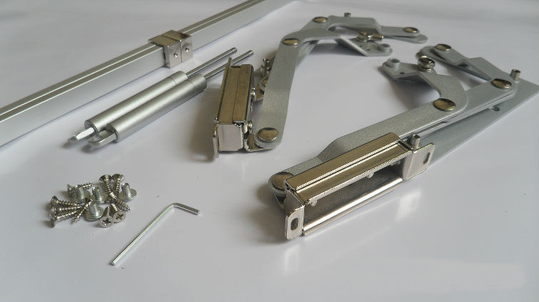 家具五金液压上翻门折叠支撑架橱柜支架木门家居铝合金折叠