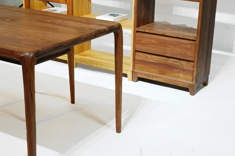 墨痕|厂家直销原木榫卯黑胡桃红樱木白橡木日式北欧现代简约书架