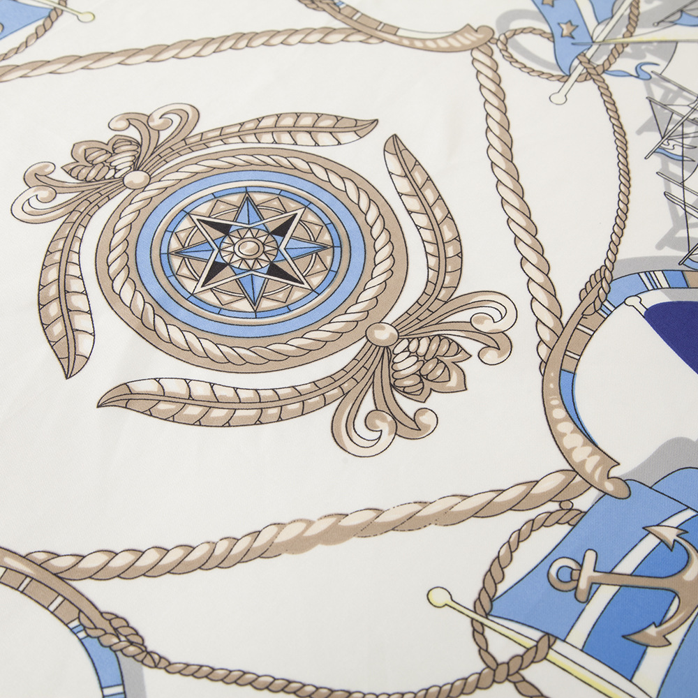 麦桐丝巾 抽象手绘帆船出海旅游仿真丝大方巾 女士丝巾披肩围巾