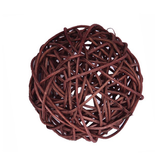 逗猫藤球玩具纯手工藤条编织藤条家居会场布置装饰球4cm配铃铛