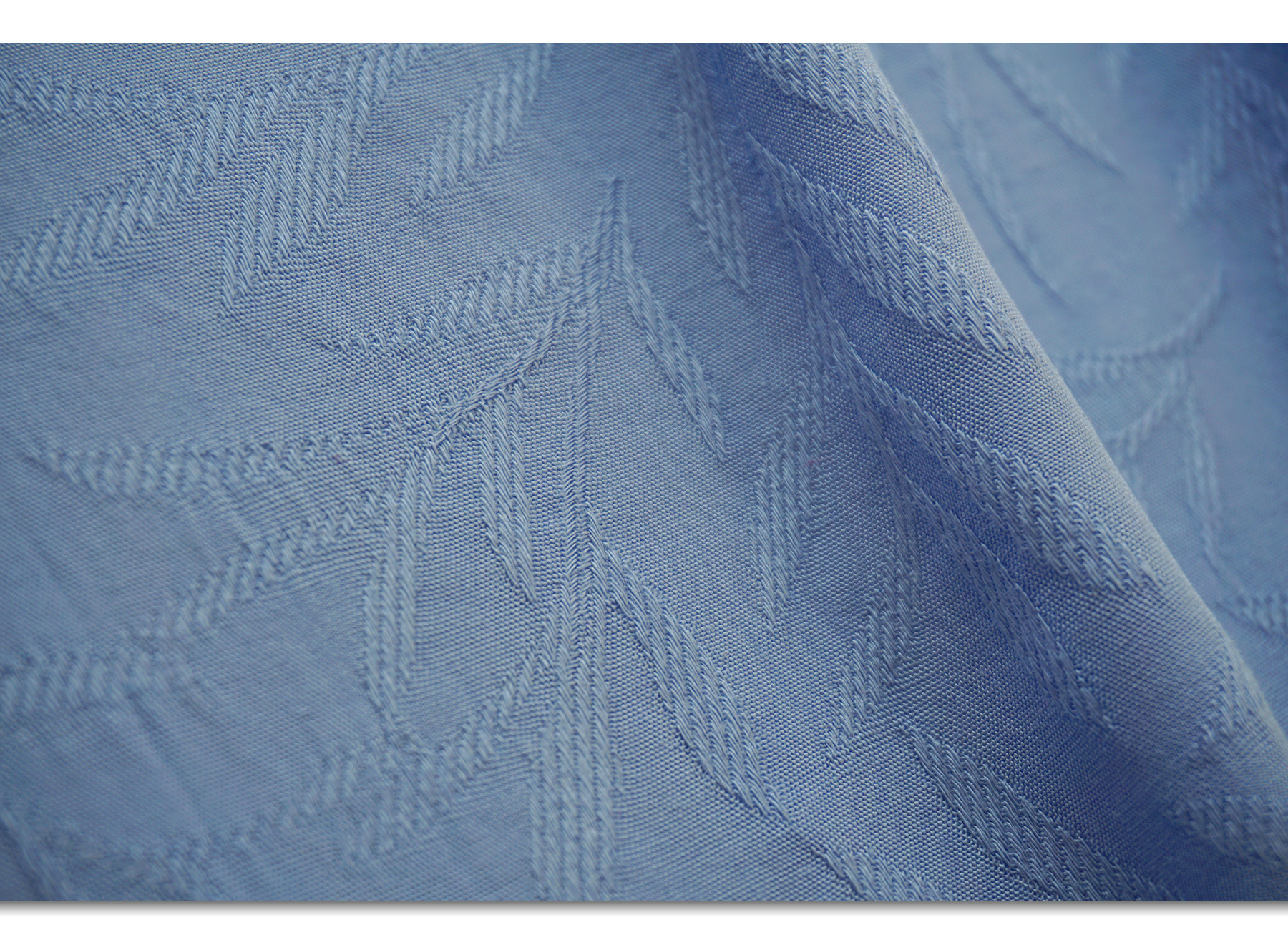 30支人棉提花面料批发复古树叶雾霾蓝连衣裙衬衫汉服面料厂家直销