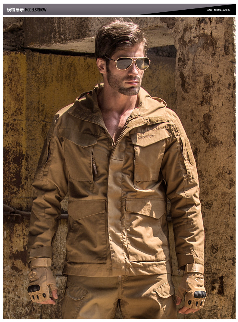 春秋美式作训服m65战术风衣男特种兵野战装外套黑色作训套装