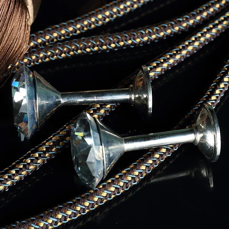 【阿花配件】复古窗帘绑带窗帘辅料壁钩精美钻石一字钩厂家批发