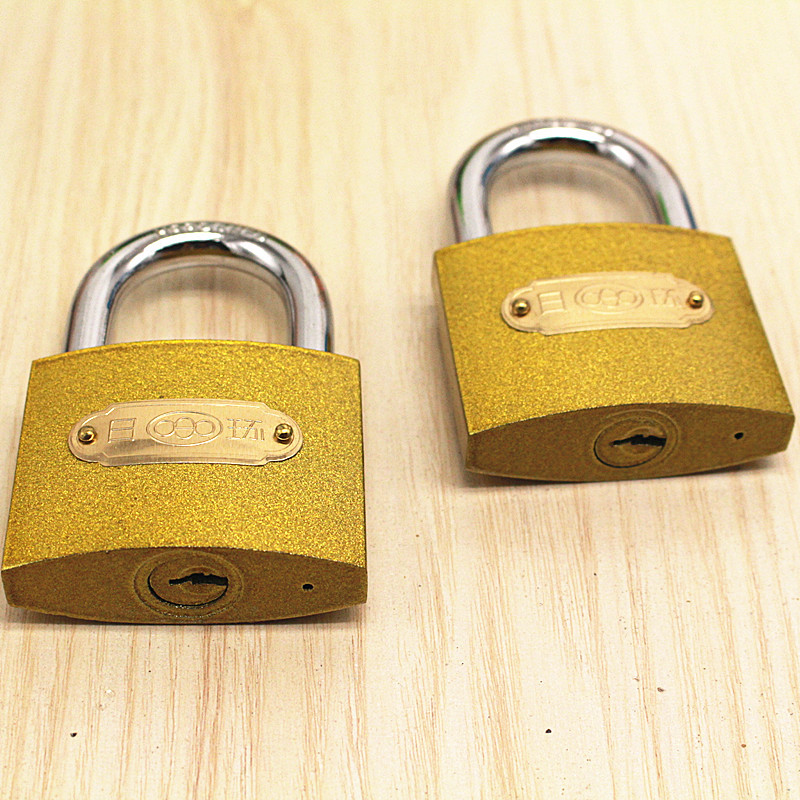批发日环 挂锁63m 弹子锁具 金黄色 抽屉房铜锁 挂锁 房门锁