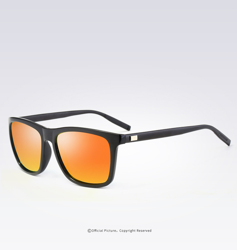 a387铝镁偏光太阳镜男女同款方形混搭炫彩驾驶镜开车墨镜6108