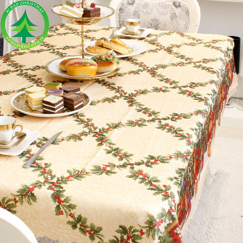 Christmas Table Decoration Fabrics Tablecloth Table Runner Coffee Table Printed Tablecloth Creative Christmas Dining Table Decorations