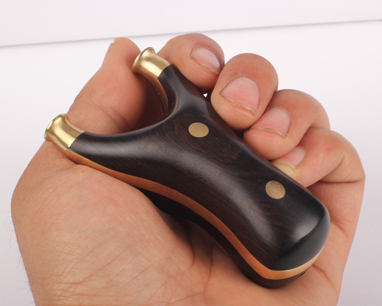 西越体育纯铜掌心雷弹弓紫光檀小飞虎弹弓贴片木质弹弓批发掌心雷