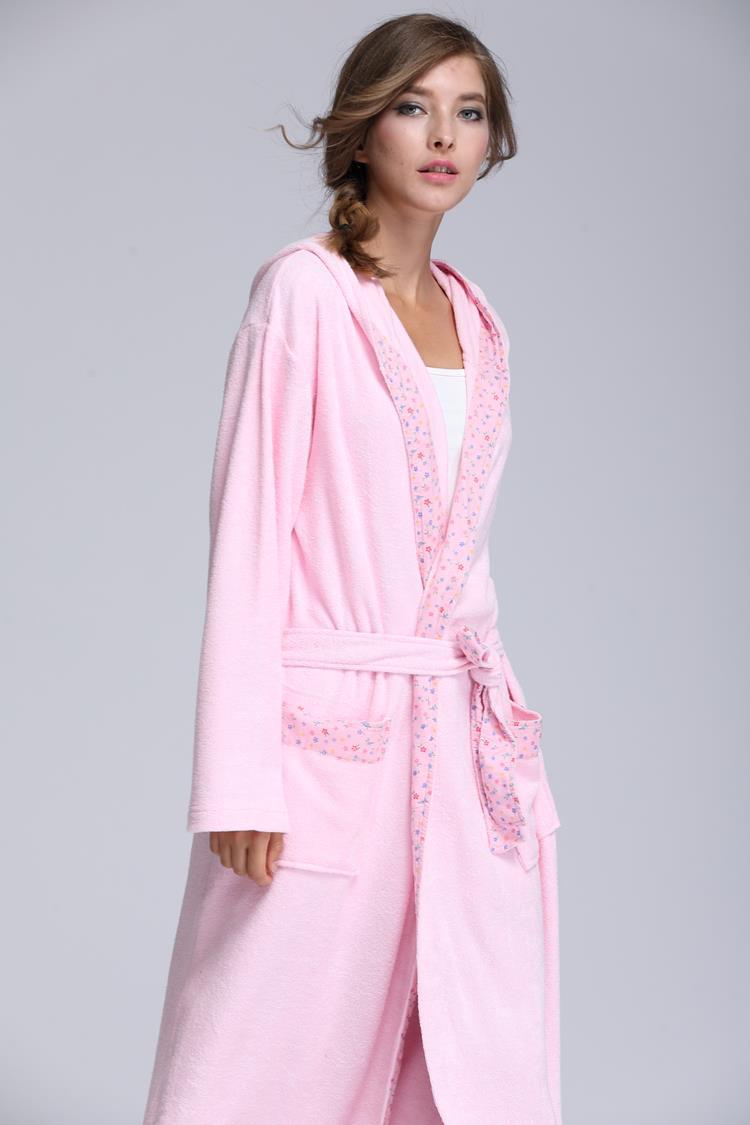 毛巾布女士长袖睡衣睡袍工厂订做加工代工贴牌