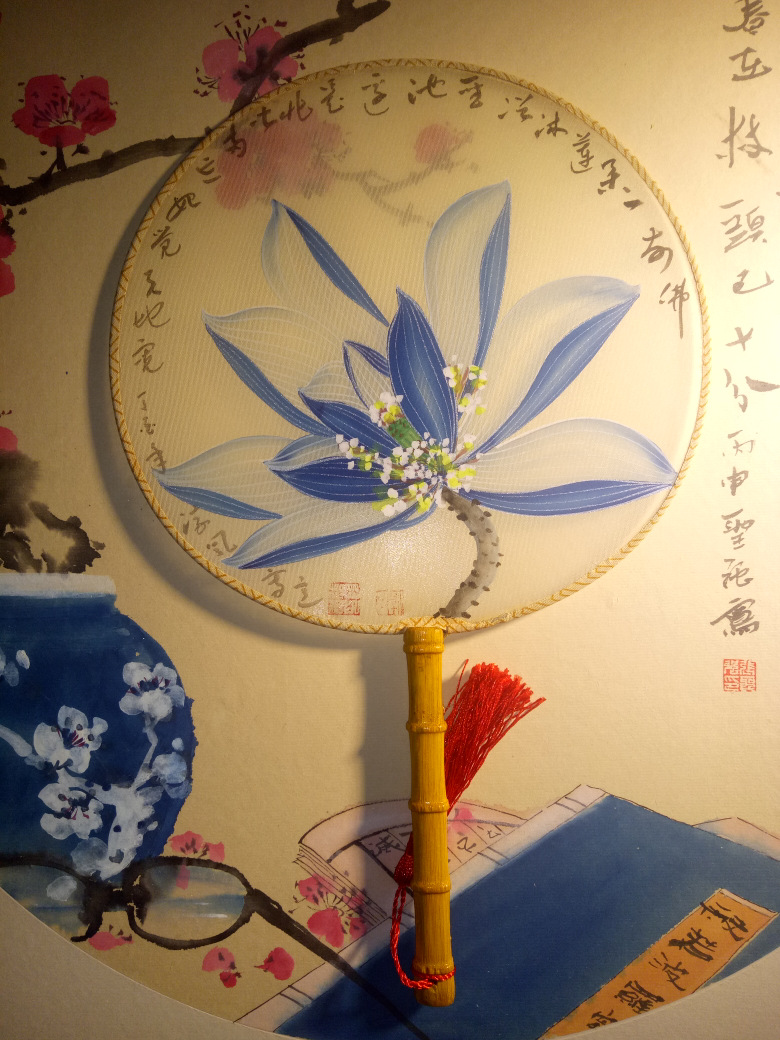 红面新娘宫扇*空白团扇*秀禾团扇*真丝绘画*diy中国风定制广告