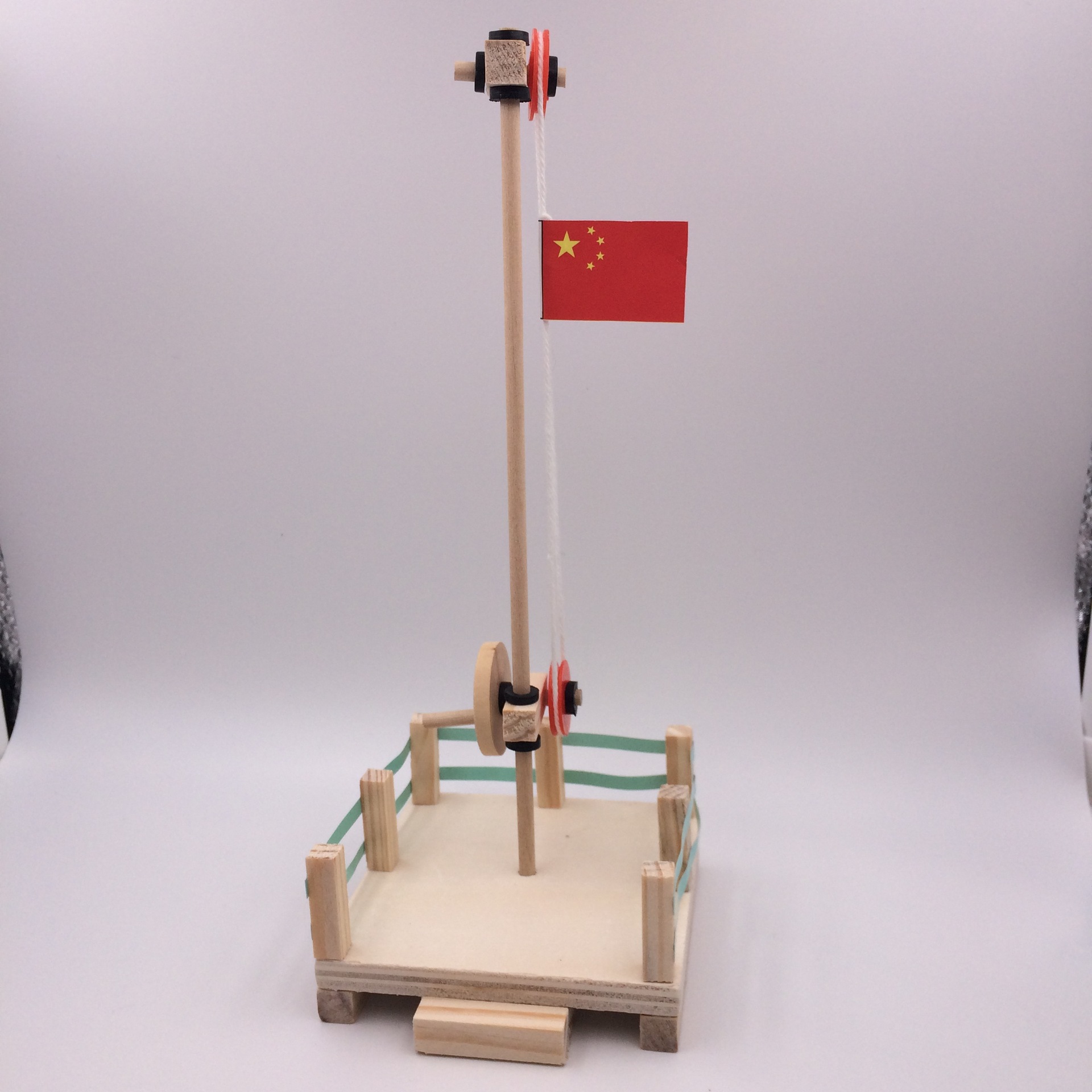 diy 科学小制作手工小发明材料包儿童创意实验玩具模型国旗升降台