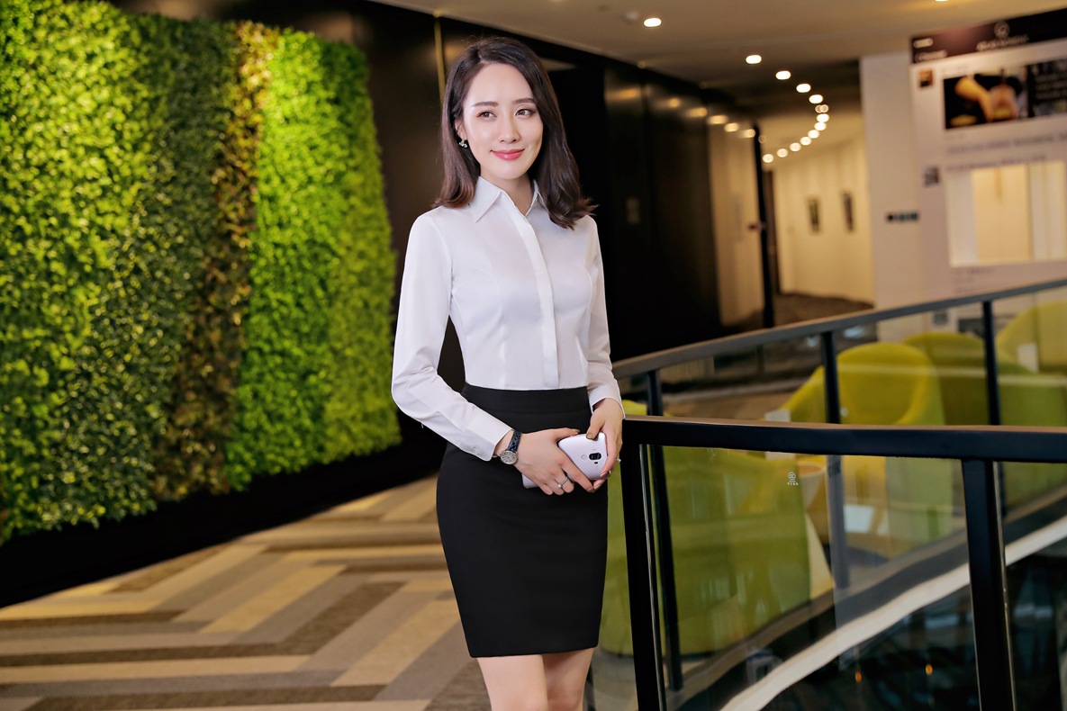 商务白领职业长袖衬衫男女同款棉衬衫房地产汽车销售前台工作服