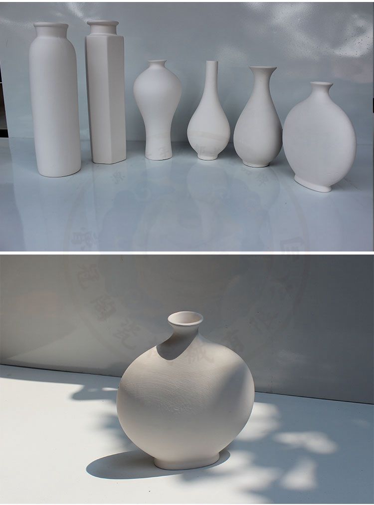 陶艺素坯 花瓶系列 扁水壶 随行水瓶 梅瓶 净瓶 椭圆花插