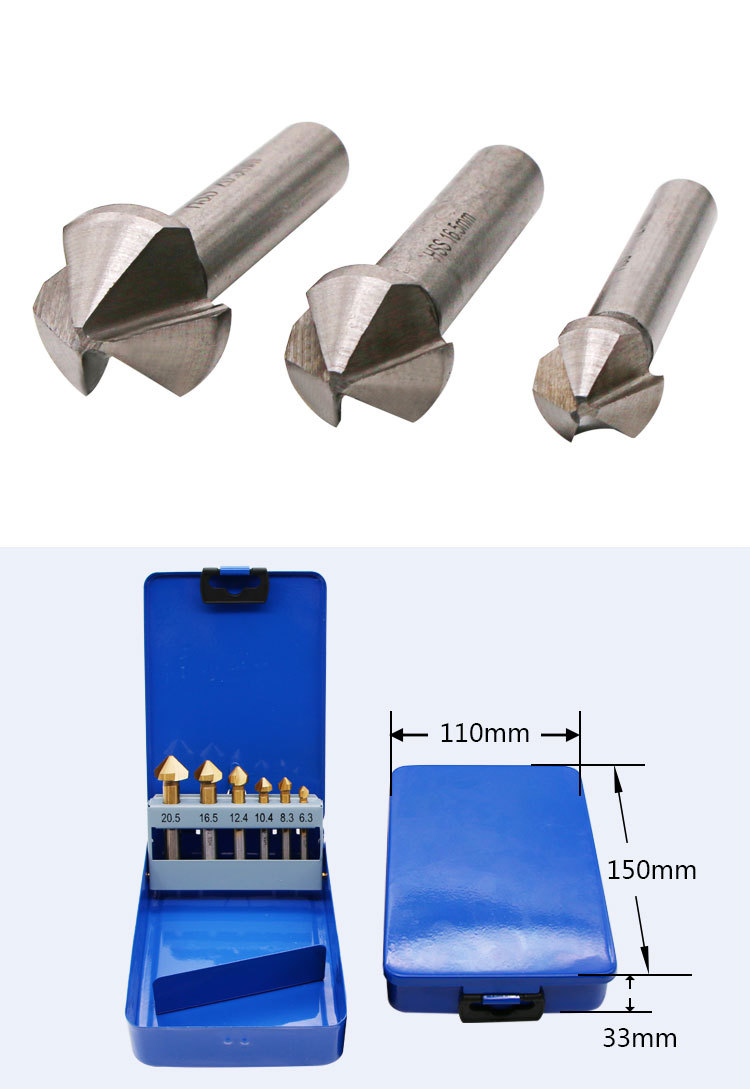 90度三刃镀钛 白钻全磨倒角刀 木工铣刀倒角器开孔器木工其他铣刀