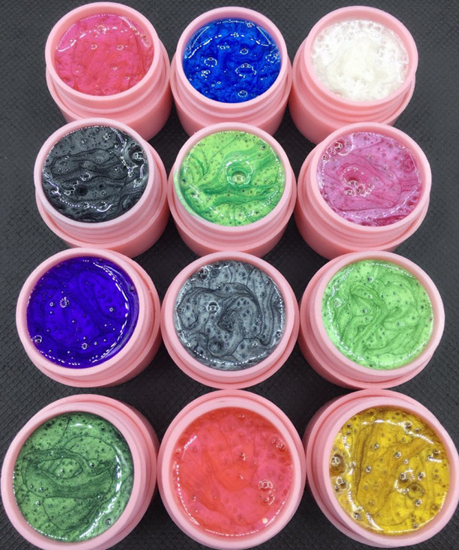 美甲珠光胶 彩胶 液体uv珠光胶 珠光胶实色 12色珠光胶