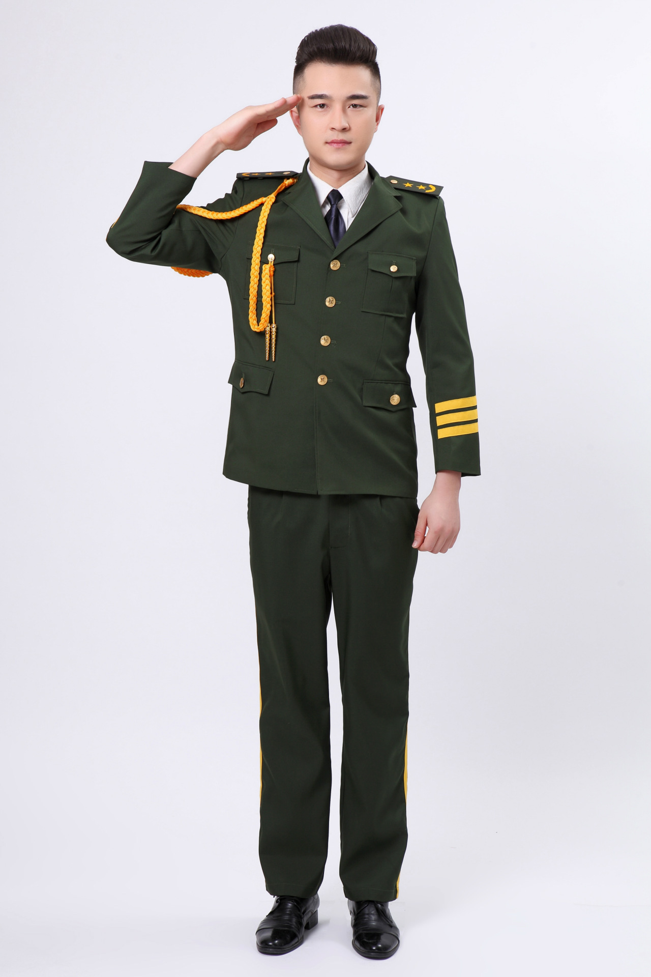 男女三军仪仗队军绿军装套装舞台礼仪演出服鼓乐手制服歌唱礼服