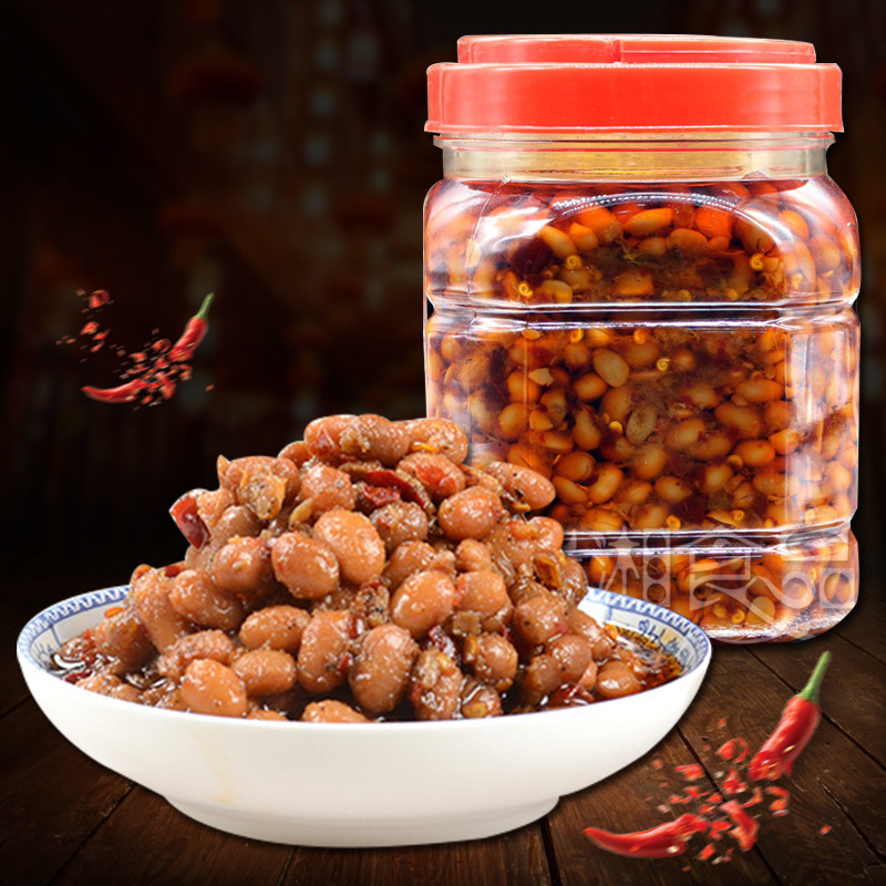 湖南浏阳特产批发 梁嘉腊八豆900g 香辣瓶装豆豉下饭 1*6瓶