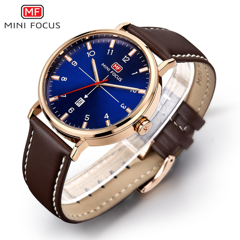 一件代发mini focus福克斯男表石英表简约商务十字纹手表