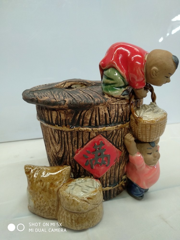 厂家直销 大小常满米缸花瓶 家居书房招财摆设装饰一件代发